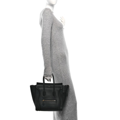 Celine Smooth Calfskin Micro Luggage Black 2 of 11
