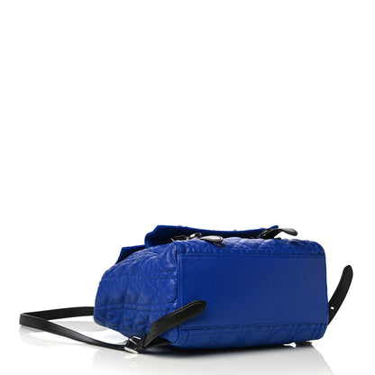 Christian Dior Lambskin Mesh Cannage Embroidered Large Stardust Backpack Blue 5 of 19