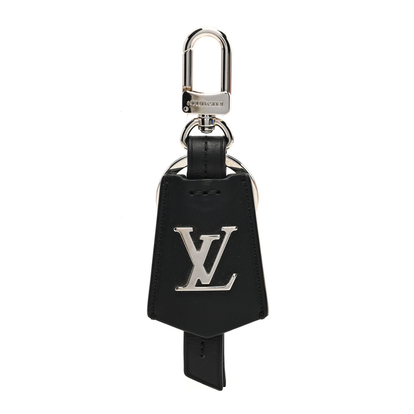 Calfskin Clochette Bag Charm Key Holder Black