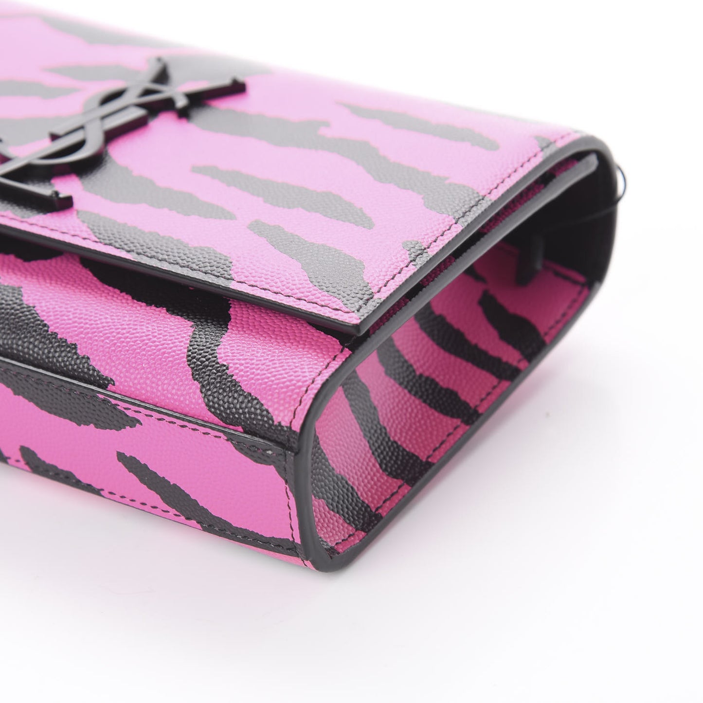 Grain De Poudre Zebra Print Small Monogram Kate Satchel Fuxia Black