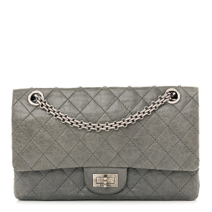 Chanel Aged Calfskin Quilted 50th Anniversary 2.55 Reissue Flap 225 Grey 1 of 14
