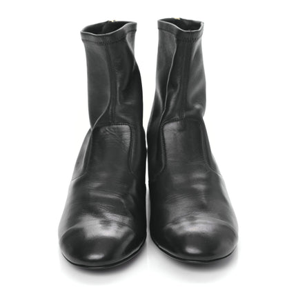 Chanel Lambskin Logo Ankle Boots 36.5 Black 2 of 8