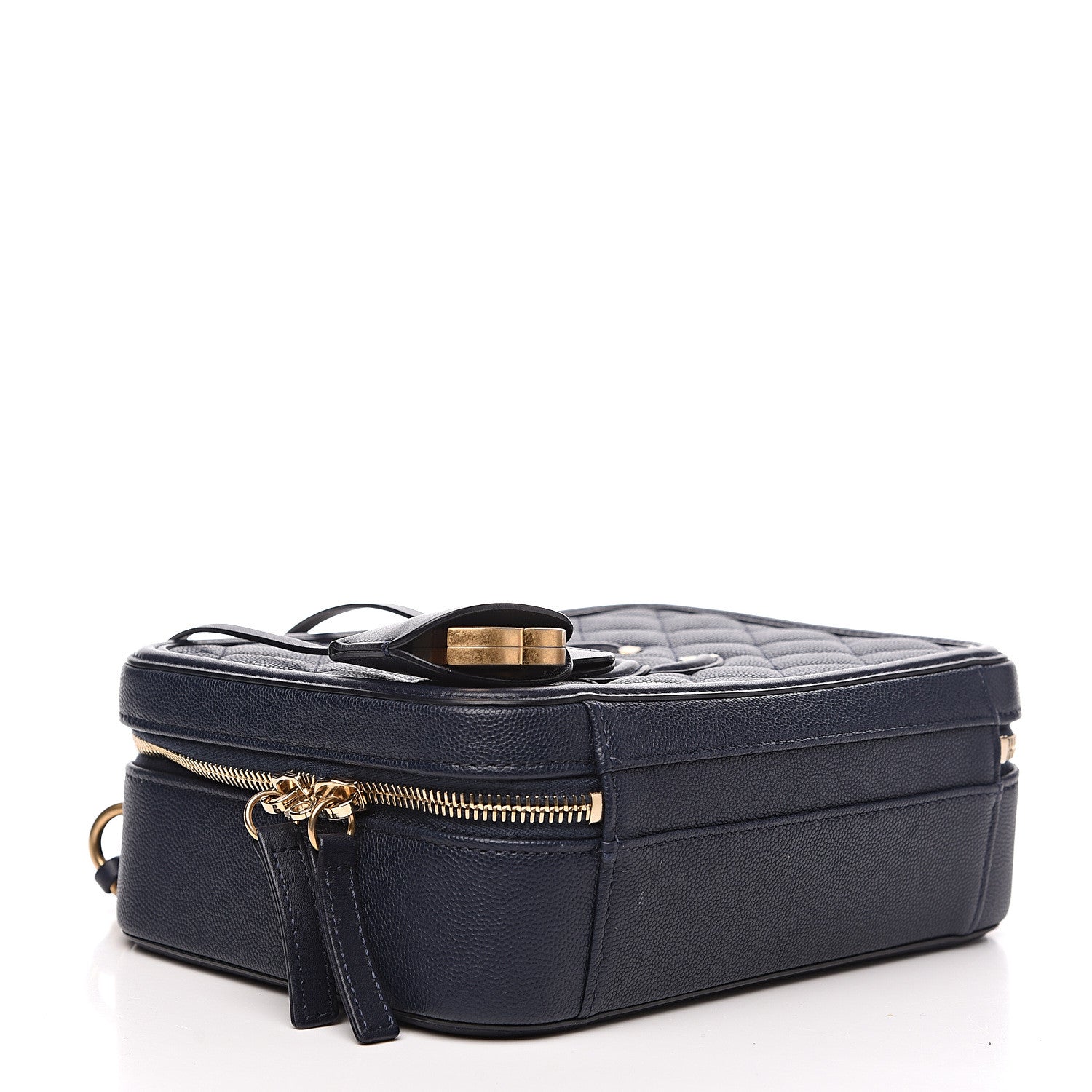 Chanel Caviar Quilted Medium CC Filigree Vanity Case Navy 3 of 9