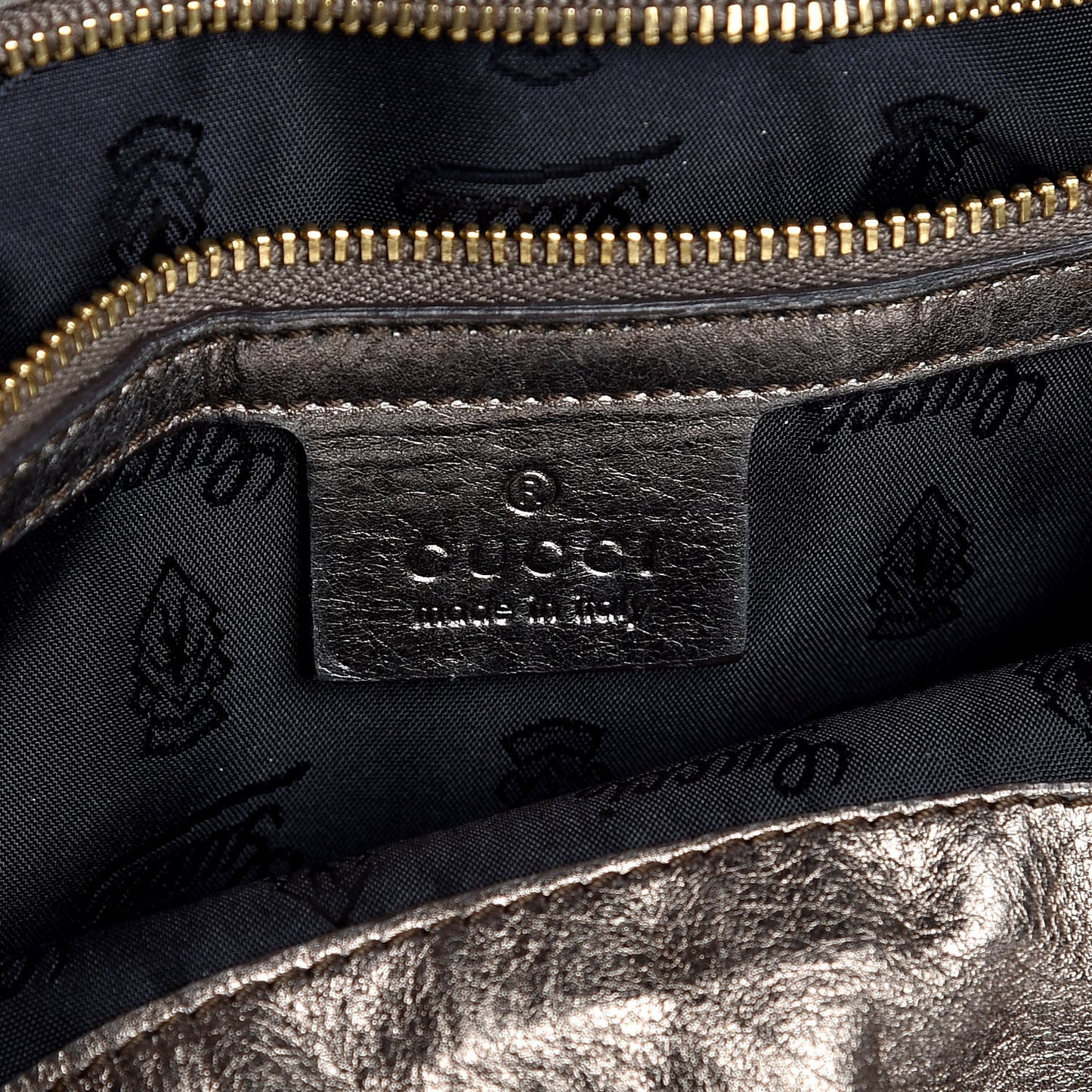 Metallic Medium Hysteria Top Handle Bag Gold