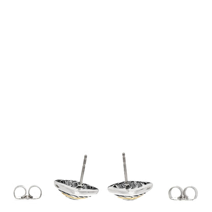 David Yurman Sterling Silver 18K Yellow Gold Black Onyx 7mm Albion Earrings 3 of 4