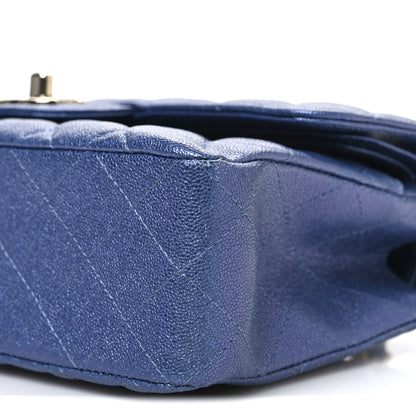 Chanel Iridescent Caviar Quilted Small Double Flap Dark Blue 10 of 10