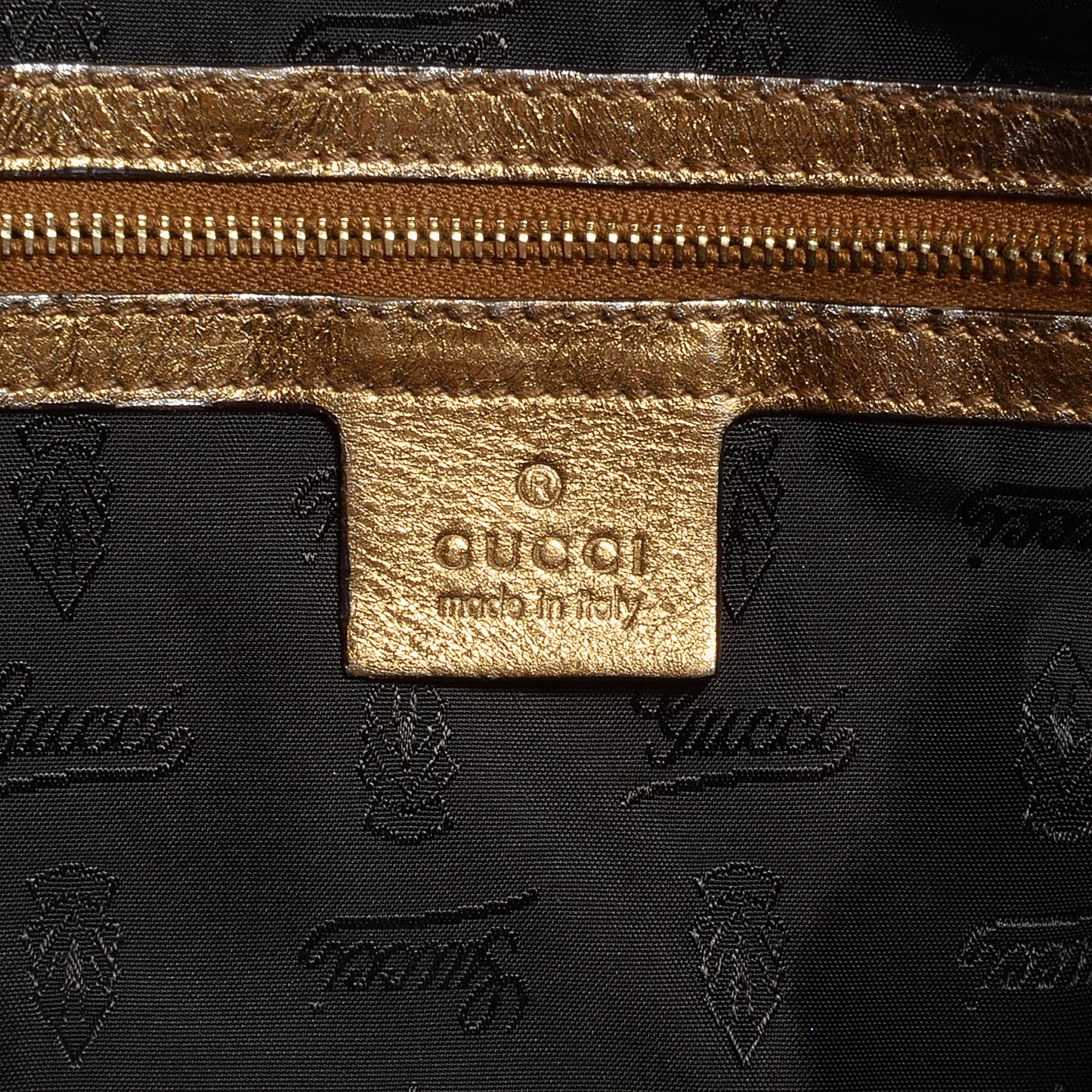 Patent Hysteria Large Clutch Metallic Gold
