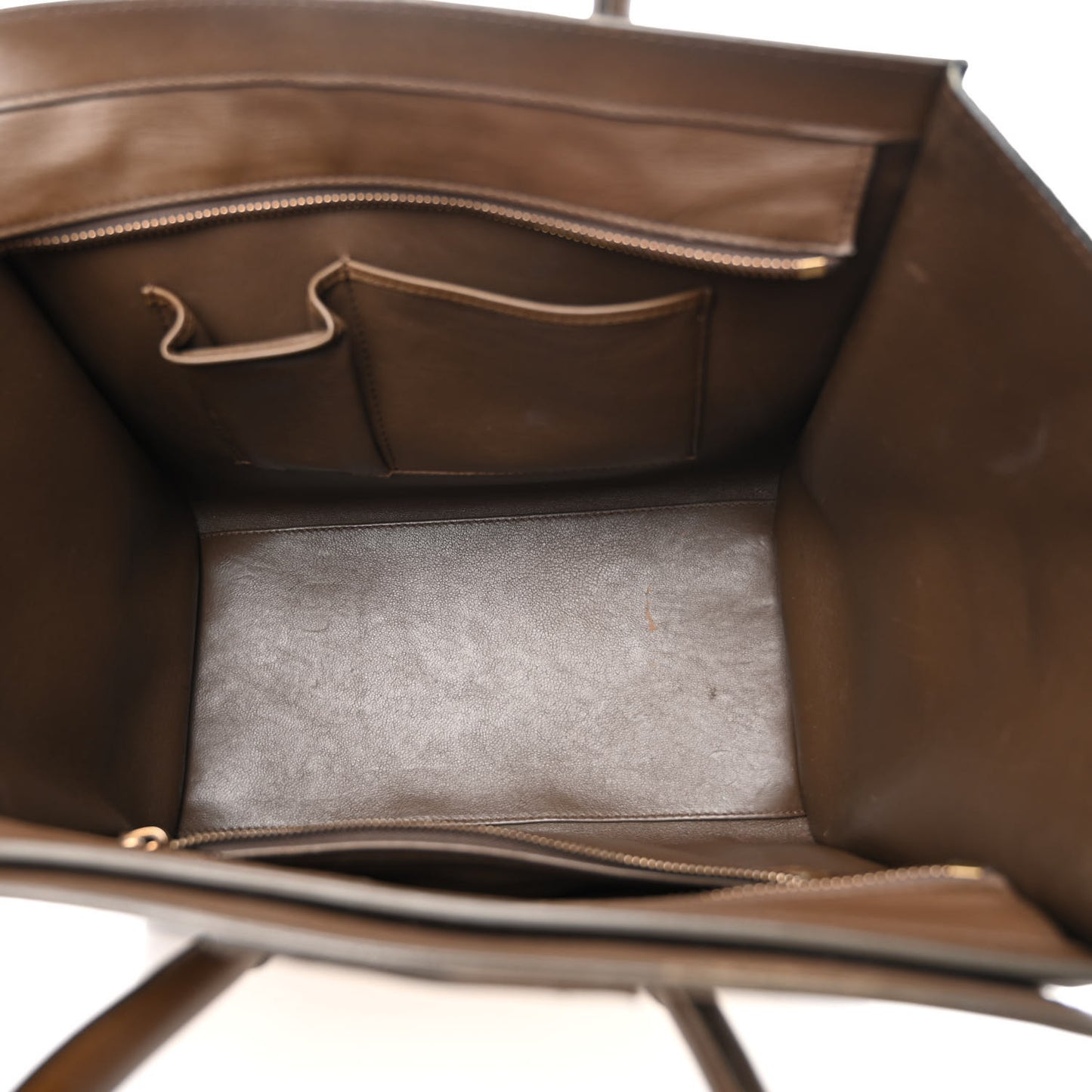 Textured Calfskin Suede Tri-color Mini Luggage Cream