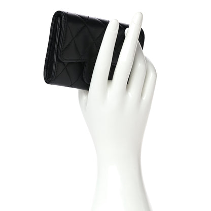 Chanel Lambskin Quilted Flap Card Holder Black 2 of 13