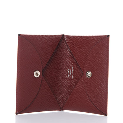 Hermes Epsom Calvi Card Case Rouge H 5 of 7