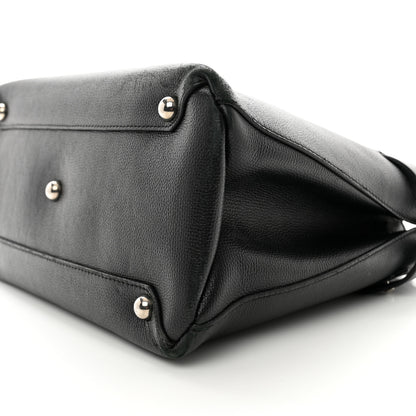 Burberry Derby Calfskin House Check Medium Banner Tote Black 11 of 13