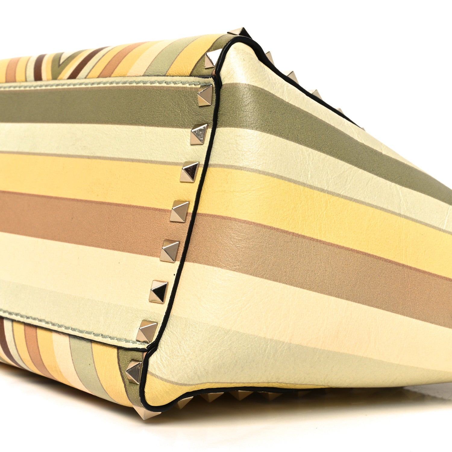 Valentino Garavani Vitello Native Couture 1975 Small Rockstud Double Handle Tote Multicolor 9 of 9