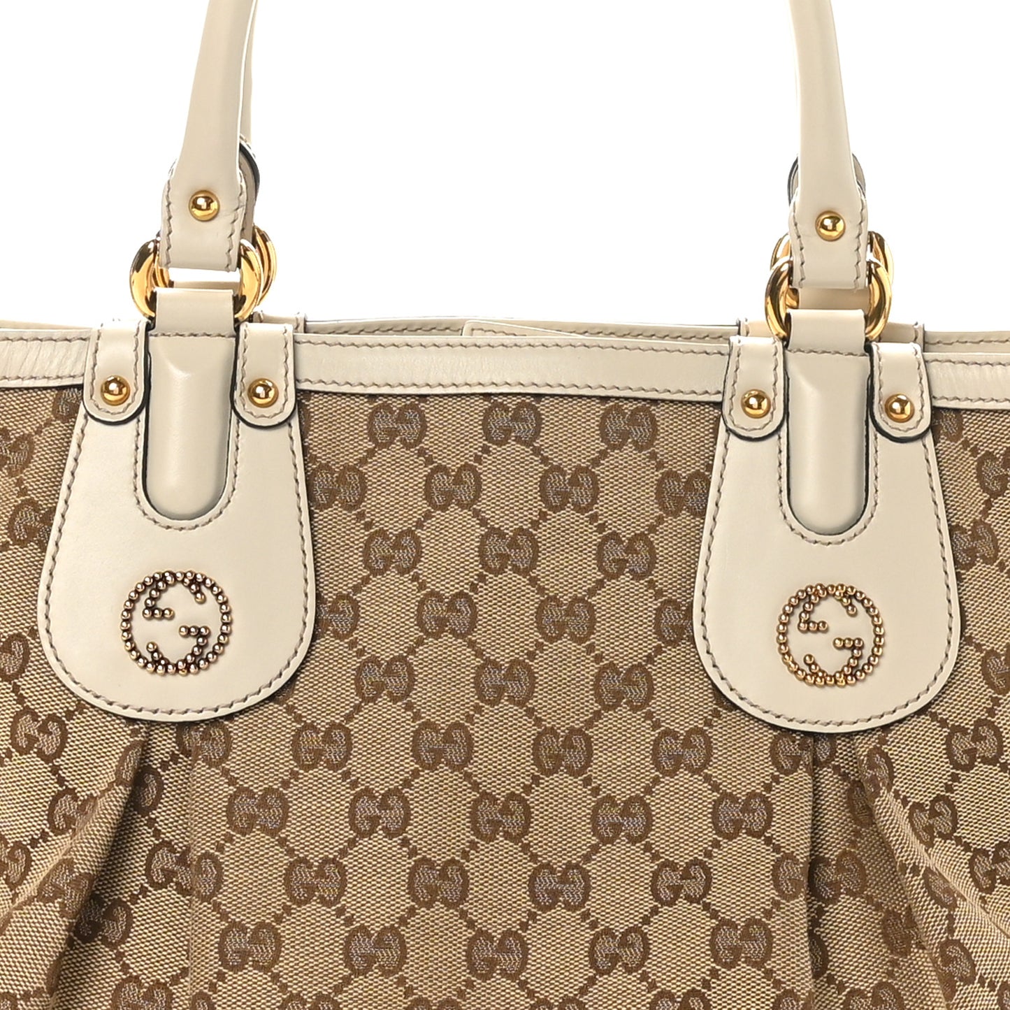Monogram Medium Scarlett Studded Tote Off White