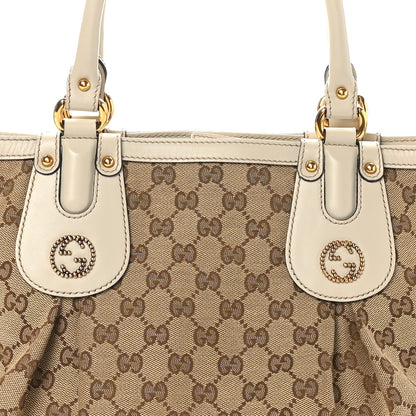 Gucci Monogram Medium Scarlett Studded Tote Off White 8 of 12