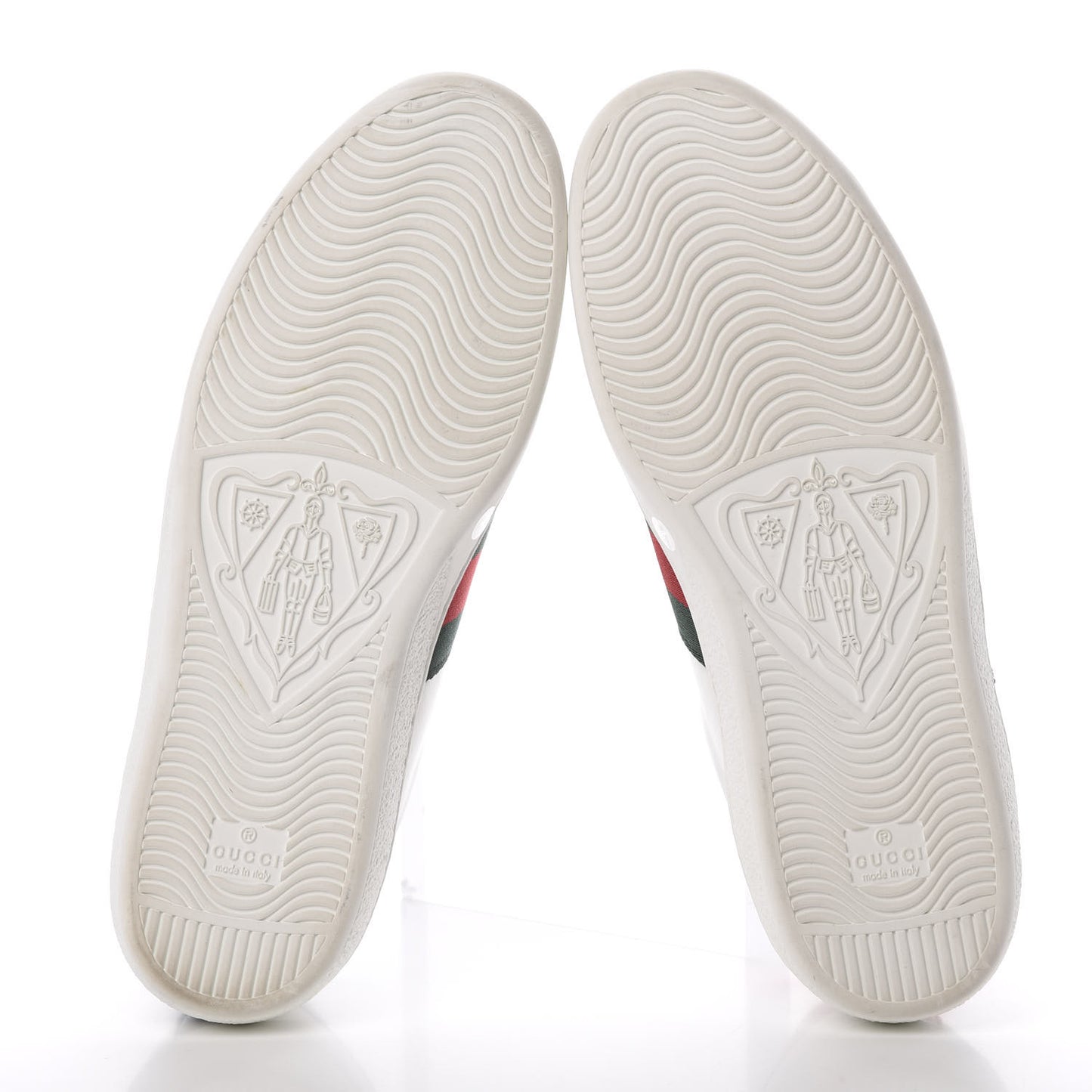 Calfskin Web Studded Arrow Ace Sneakers 38 White