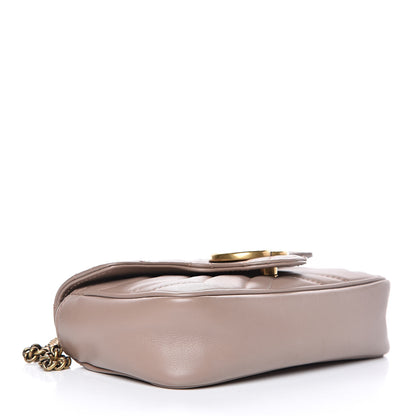 Gucci Calfskin Matelasse Super Mini GG Marmont Shoulder Bag Porcelain Rose 4 of 11