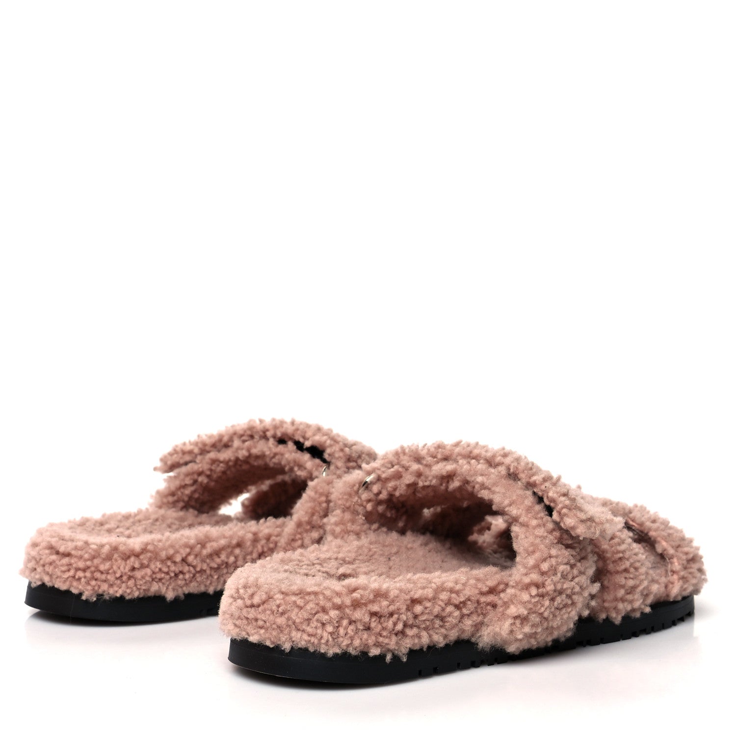 Hermes Woolskin Womens Chypre Sandals 40.5 Bois De Santal 4 of 7