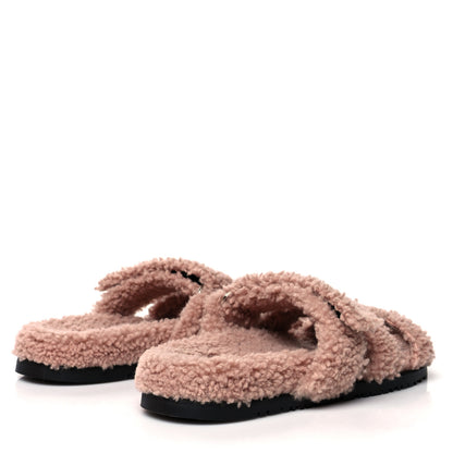 Hermes Woolskin Womens Chypre Sandals 40.5 Bois De Santal 4 of 7