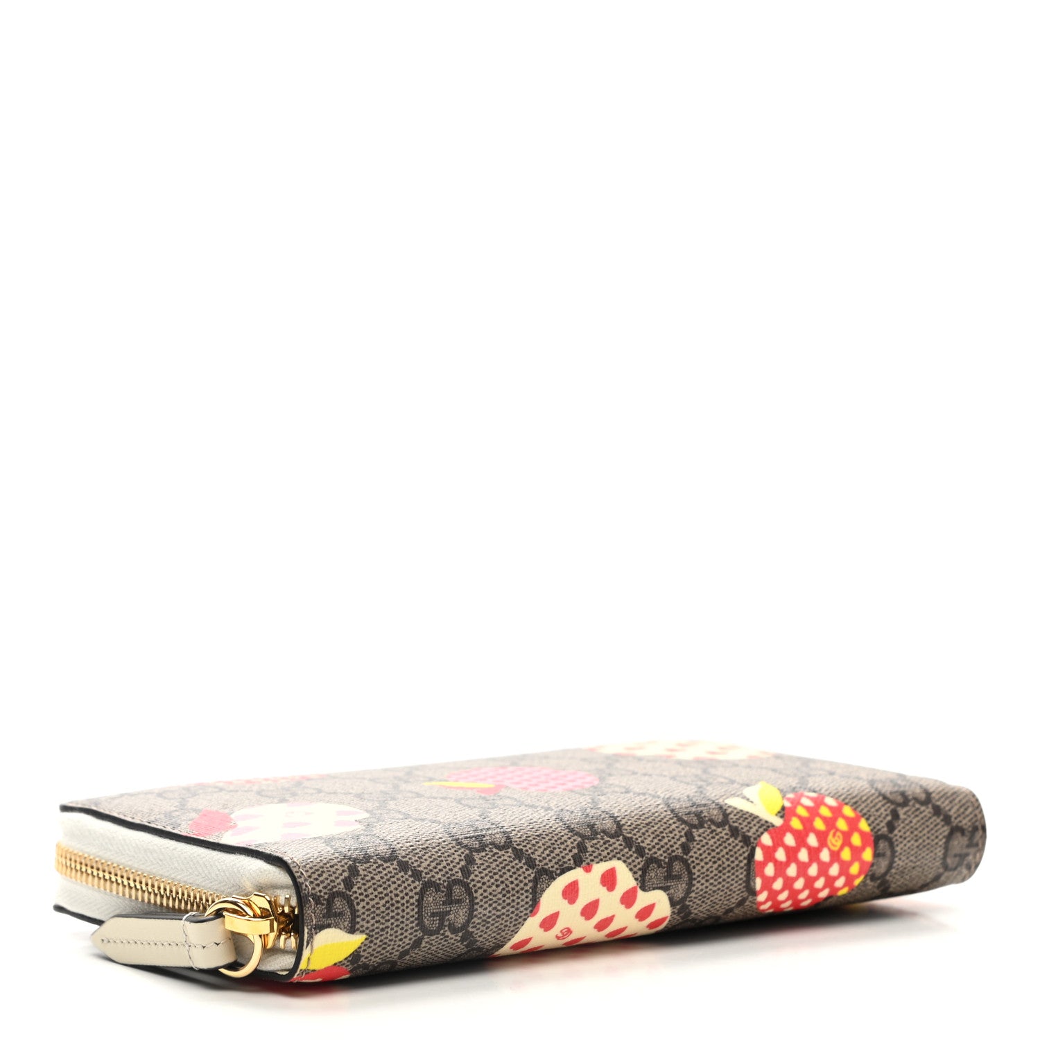 Gucci GG Supreme Monogram Les Pommes Zip Around Wallet Beige Multicolor Mystic White 4 of 9