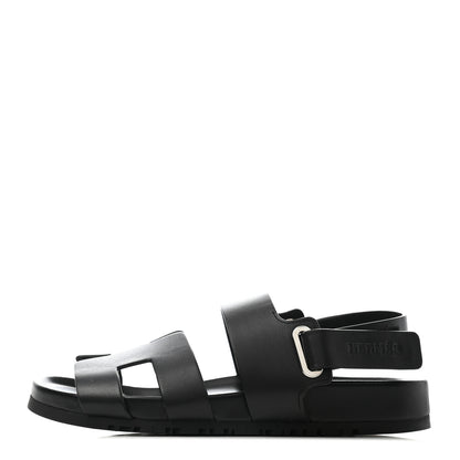 Hermes Calfskin Womens Takara Sandals 36 Black 1 of 6