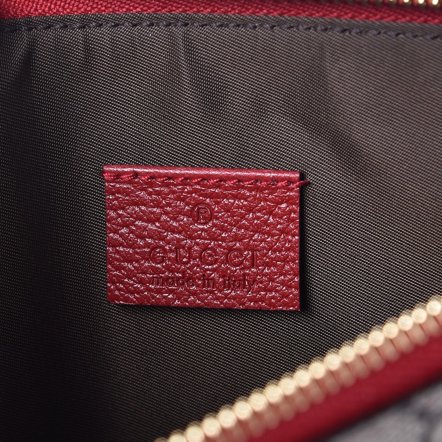 GG Supreme Monogram Tian Large Zip Pouch Beige Multicolor Red
