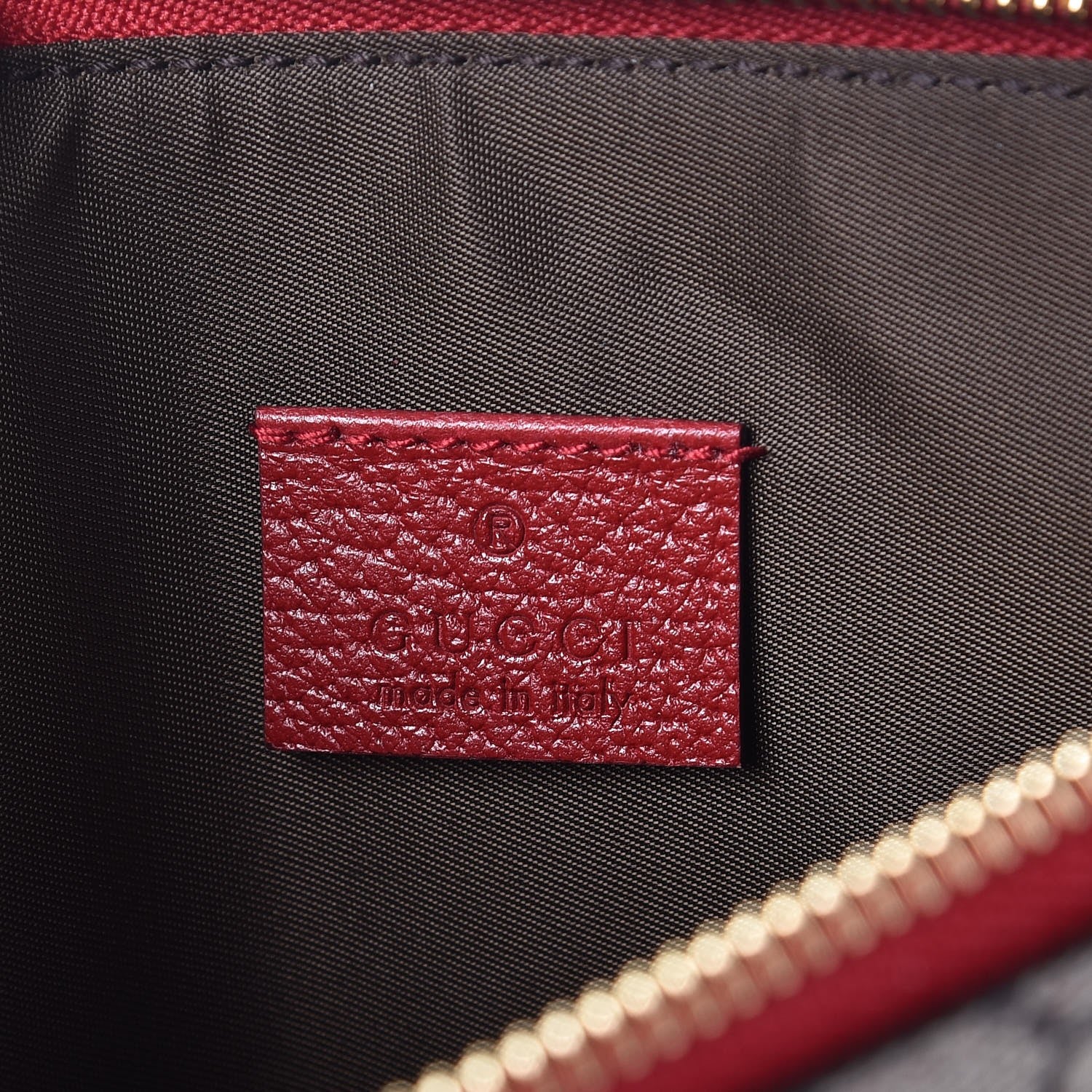 Gucci GG Supreme Monogram Tian Large Zip Pouch Beige Multicolor Red 6 of 8