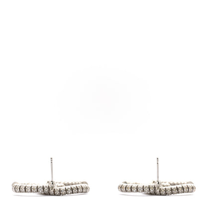 Chanel Crystal Large CC Earrings Silver 3 of 5
