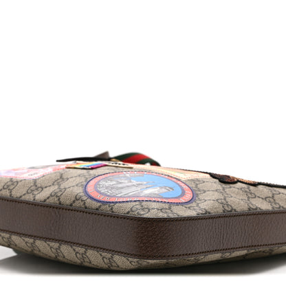 Gucci Soft GG Supreme Monogram Courrier Web Medium Flat Messenger Bag Beige New Acero Multicolor 10 of 11
