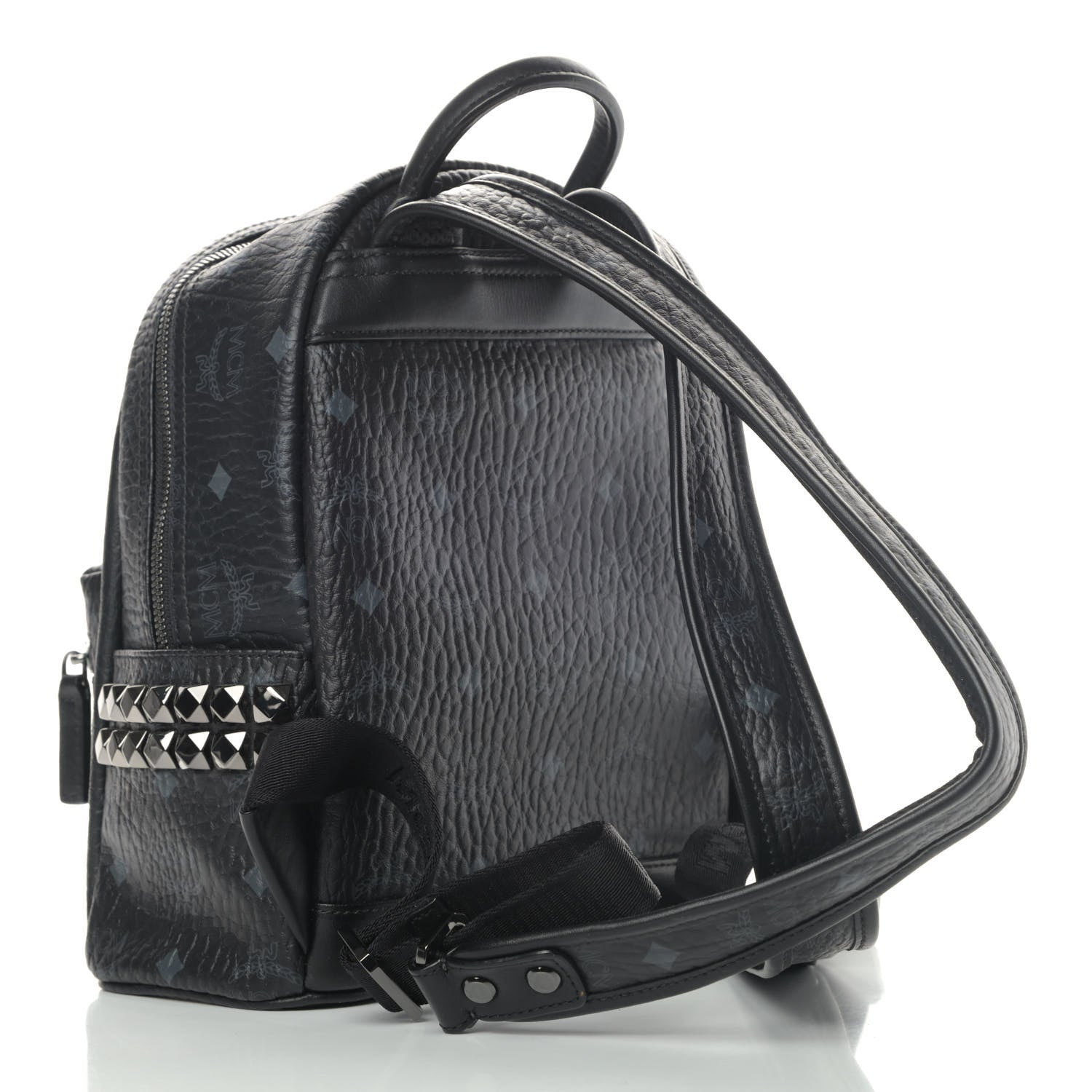 MCM Visetos Side Stud Mini Stark Backpack Black 2 of 4