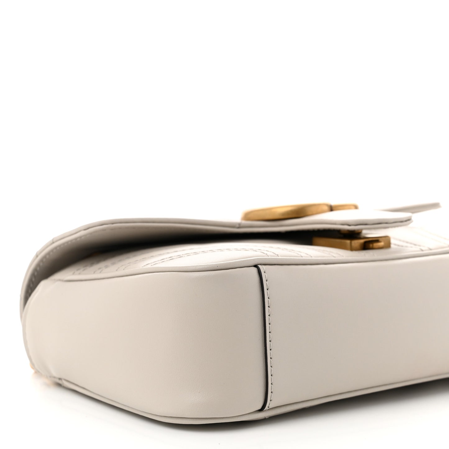Calfskin Matelasse Mini GG Marmont Shoulder Bag Light Grey