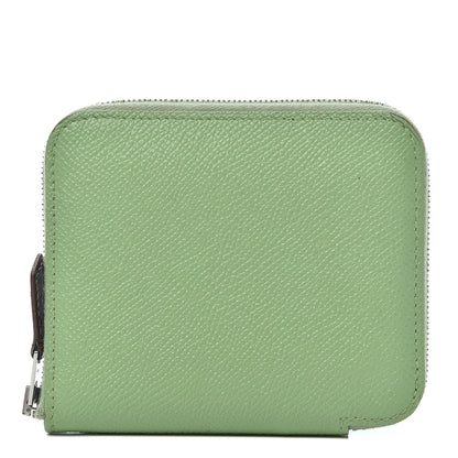 Hermes Epsom Silk'In Compact Wallet Vert Criquet 1 of 6