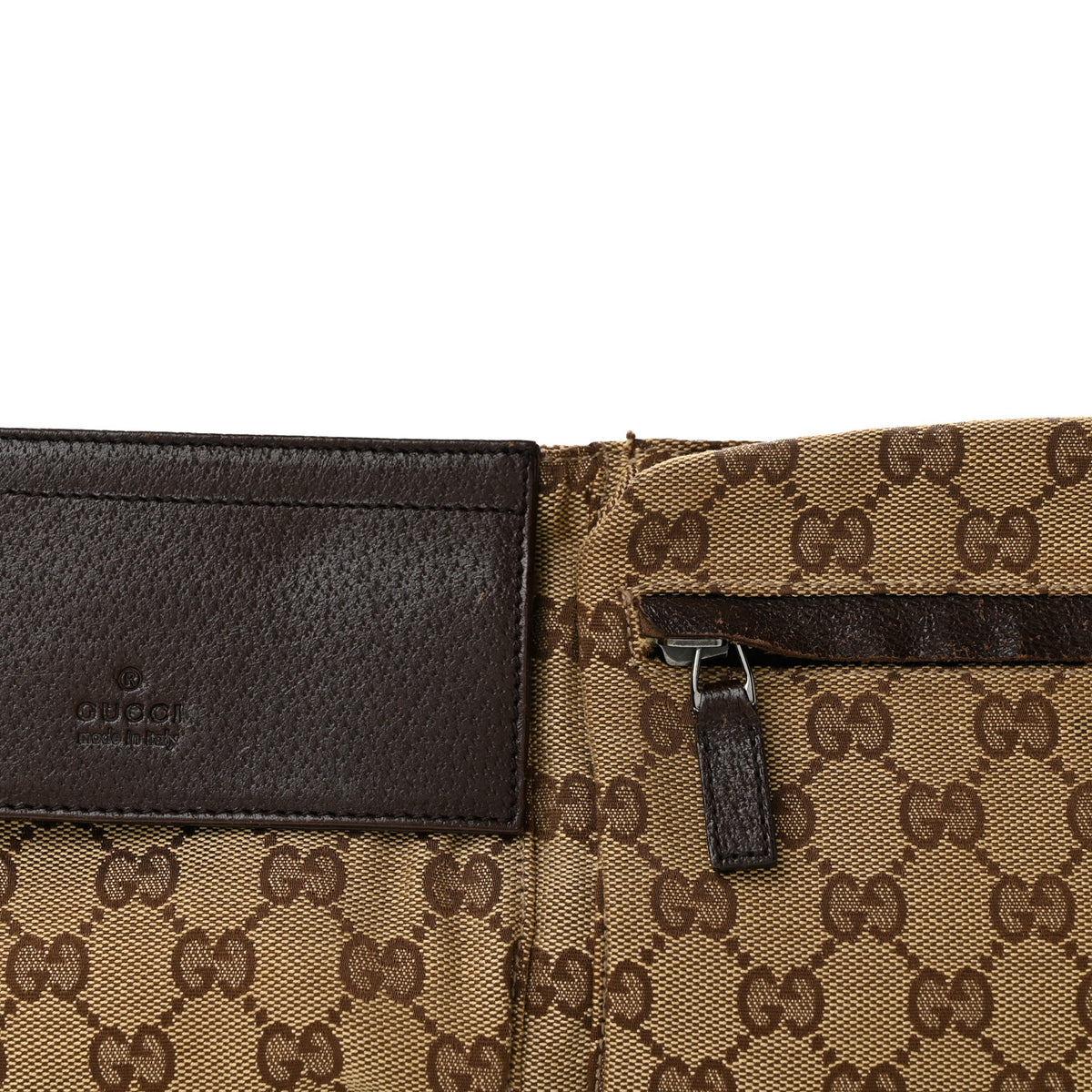Gucci GG Monogram Double Pocket Belt Bag Dark Brown 8 of 12
