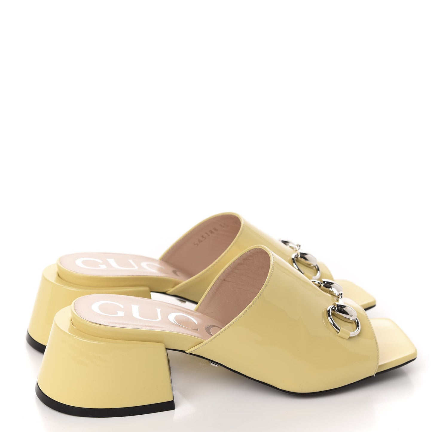 Patent Lexi Horsebit Mid-Heel Slide Sandals 35 Burro