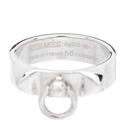 Hermes Sterling Silver PM Collier De Chien Ring 50 5.25 4 of 5
