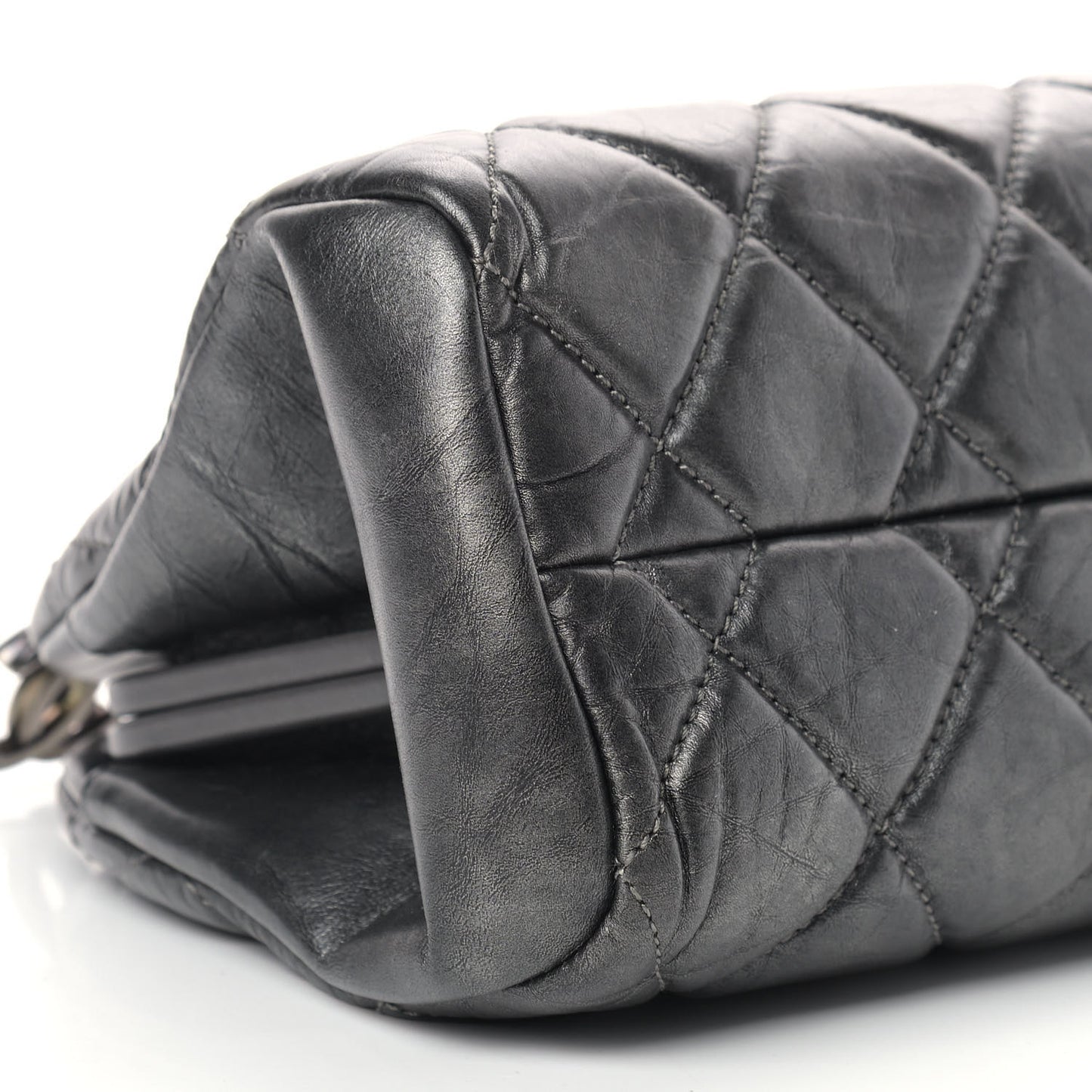 Aged Calfskin Medium Just Mademoiselle Bowling Bag Black
