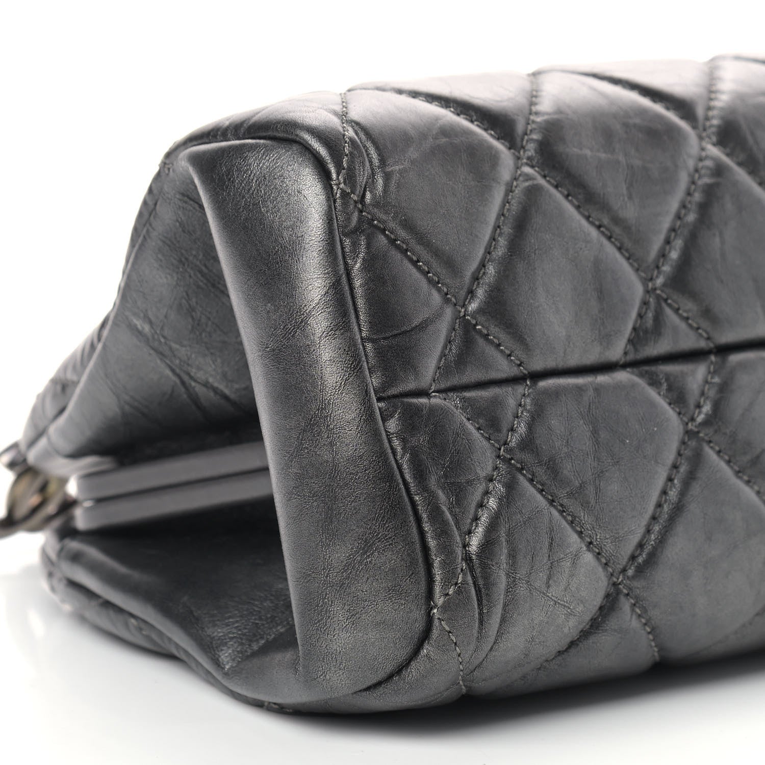 Chanel Aged Calfskin Medium Just Mademoiselle Bowling Bag Black 8 of 10
