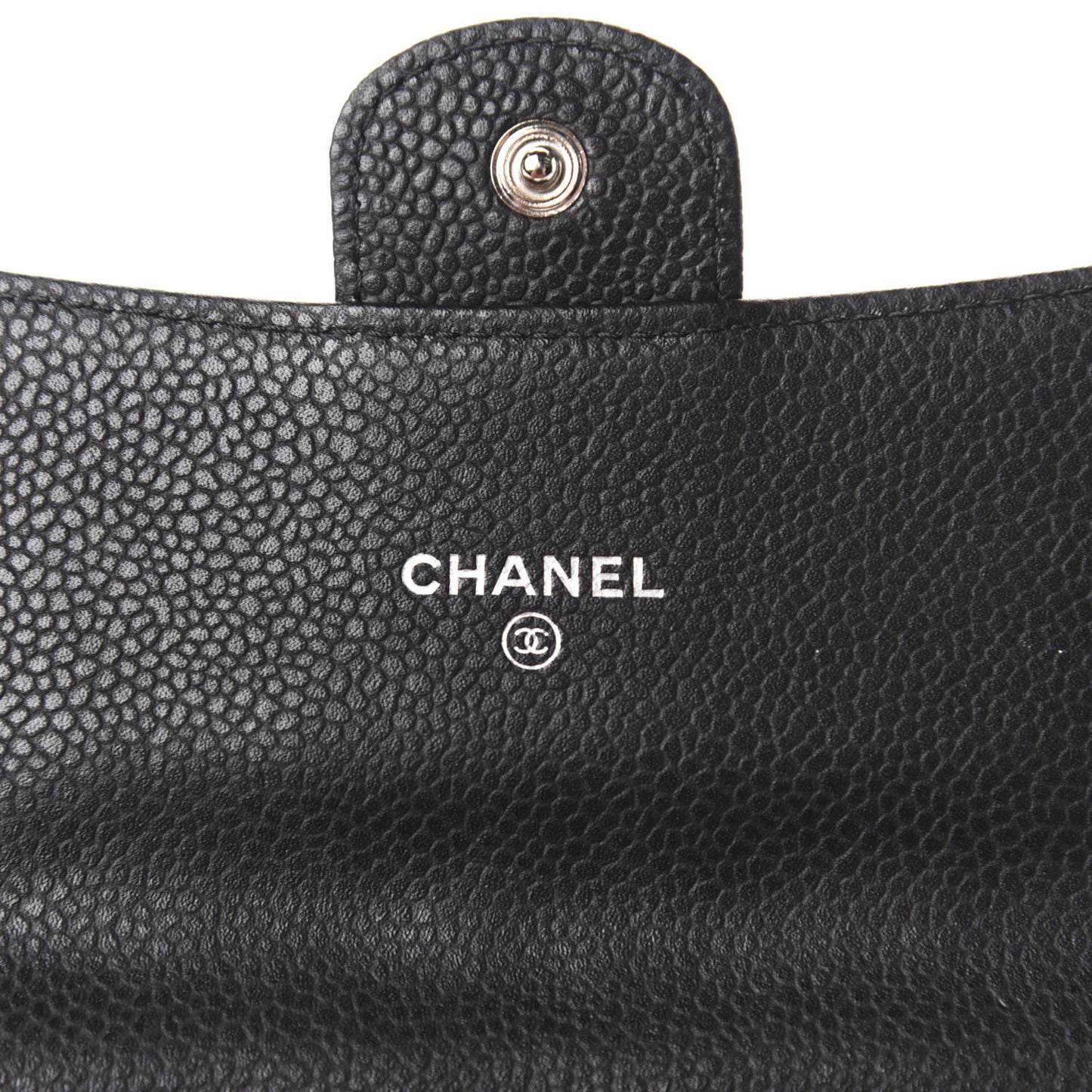 Caviar Quilted Small Flap Wallet Black