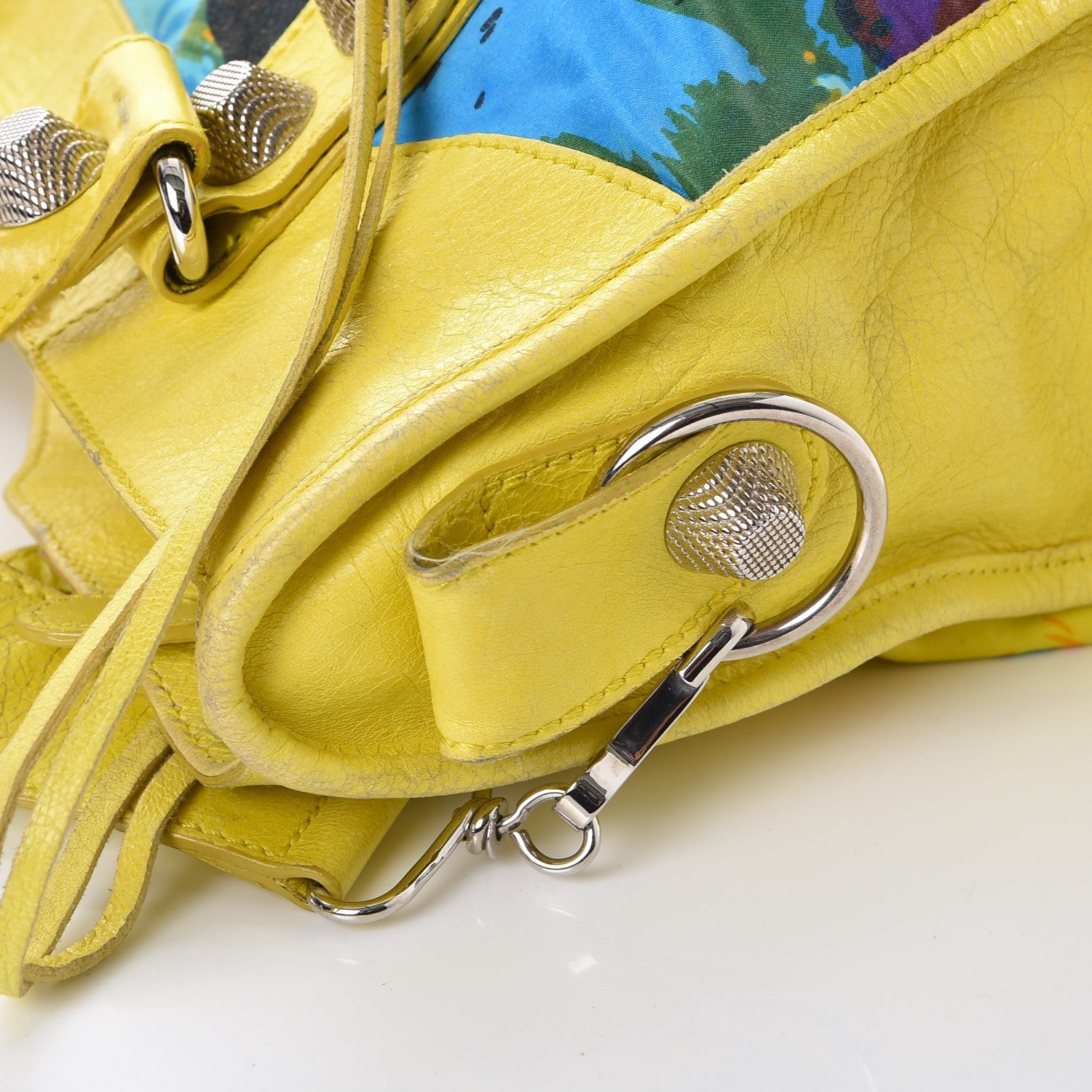 Balenciaga Agneau Canvas Floral Giant 21 Silver Hardware City Bouton D or 30 of 34