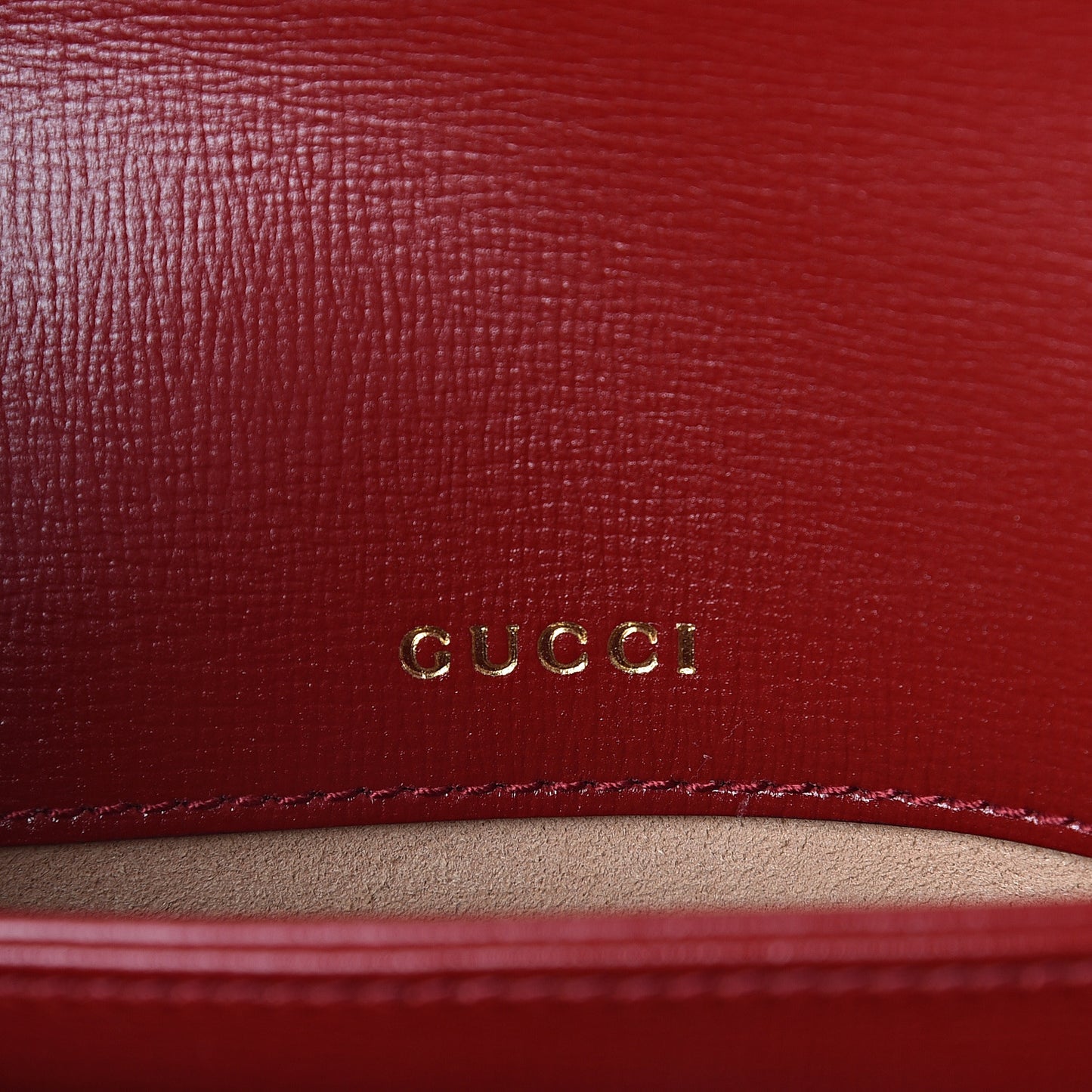 GG Supreme Monogram Azalea Calfskin Horsebit 1955 Shoulder Bag Beige Ebony New Cherry Red