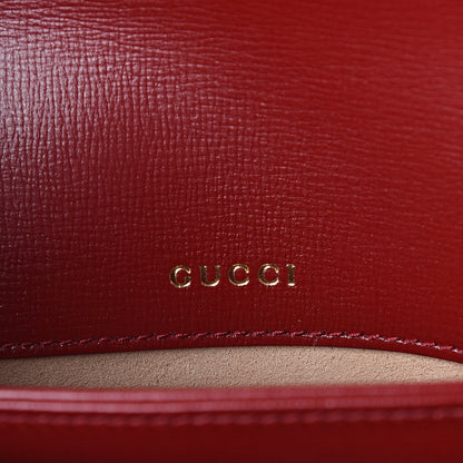 Gucci GG Supreme Monogram Azalea Calfskin Horsebit 1955 Shoulder Bag Beige Ebony New Cherry Red 6 of 9