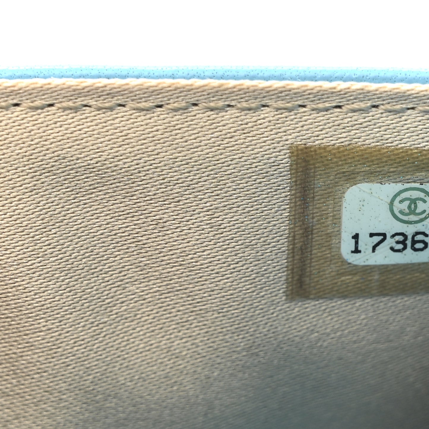 Lambskin Camellia Embossed Wallet On Chain WOC Turquoise