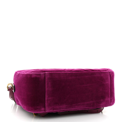 Gucci Velvet Matelasse GG Marmont Dome Backpack Fuchsia Violet Cyclamen 4 of 13
