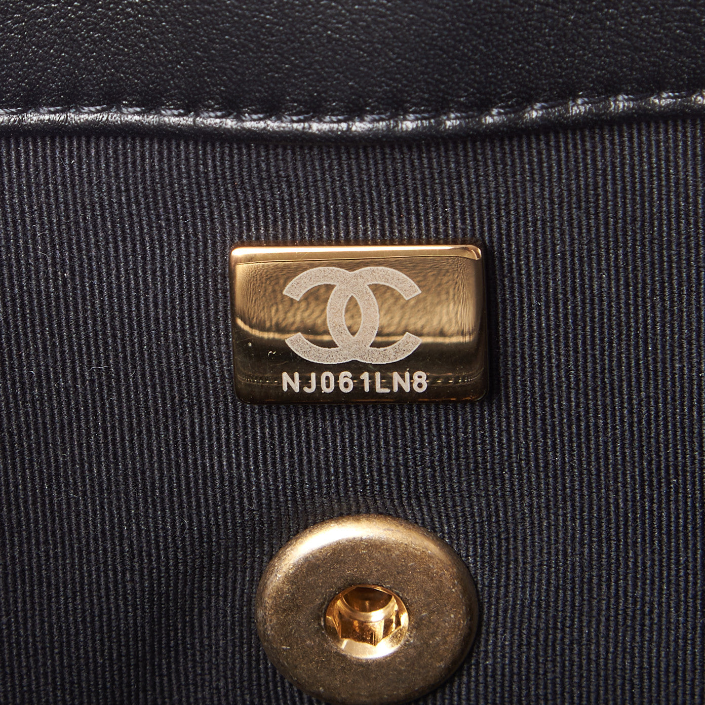 Calfskin Stitched Chain Flap Black