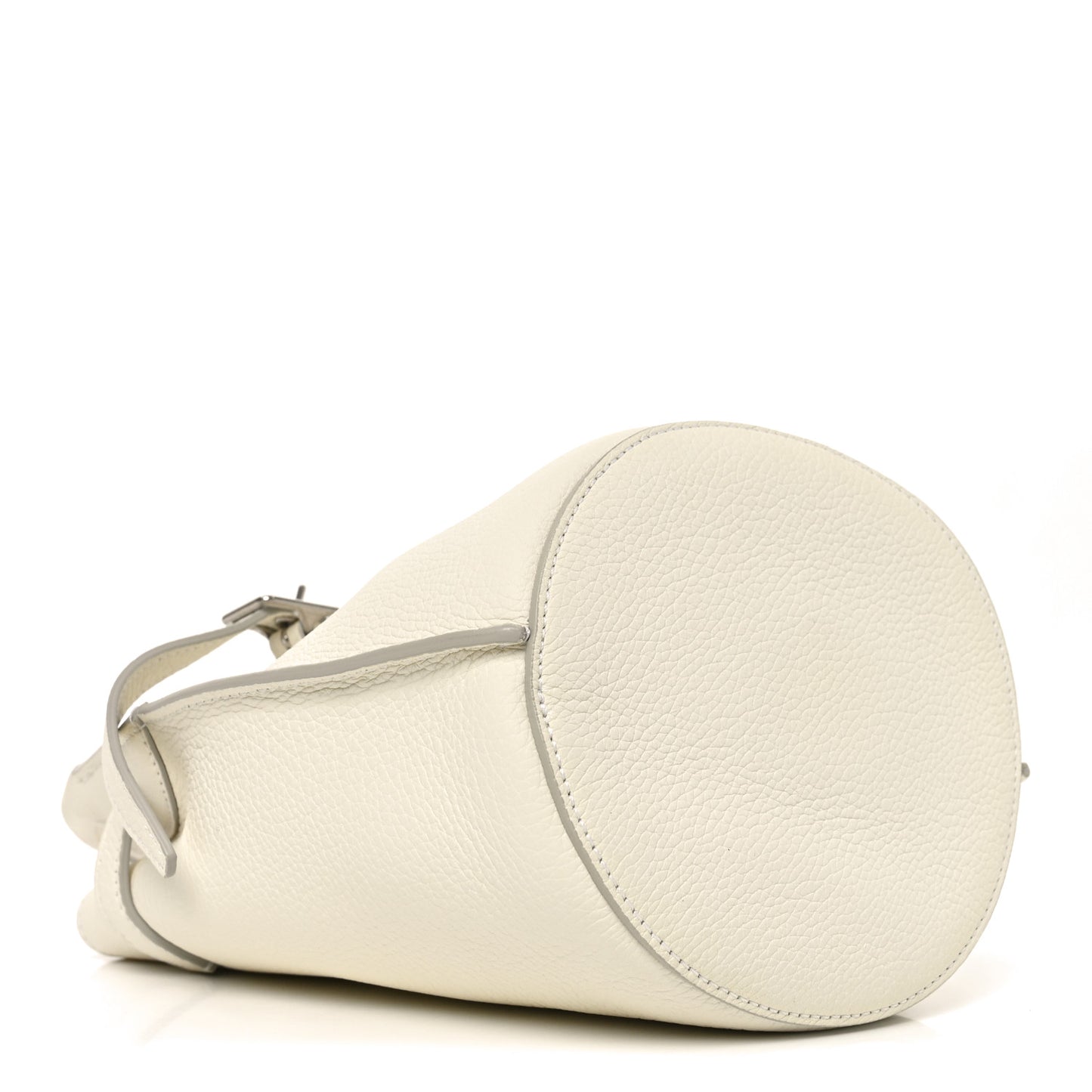 Supple Grained Calfskin Nano Big Bag Bucket White