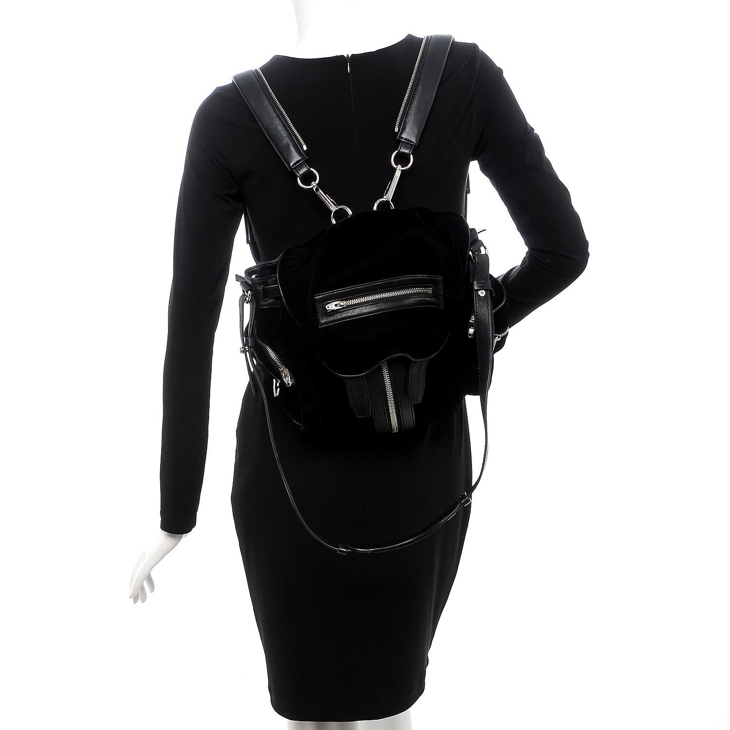 Alexander Wang Lambskin Velvet Mini Marti Backpack Black Nickel Hardware 2 of 10