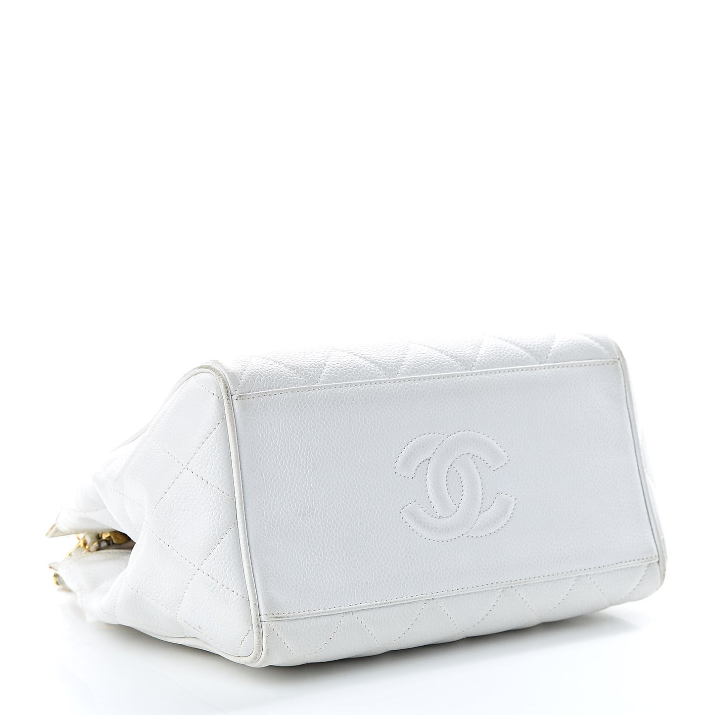 Caviar Quilted Shoulder Bag White