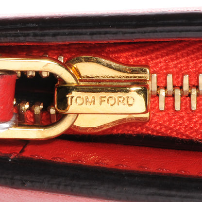 Tom Ford Leather Snap Front Continental Wallet Red Flame 8 of 8