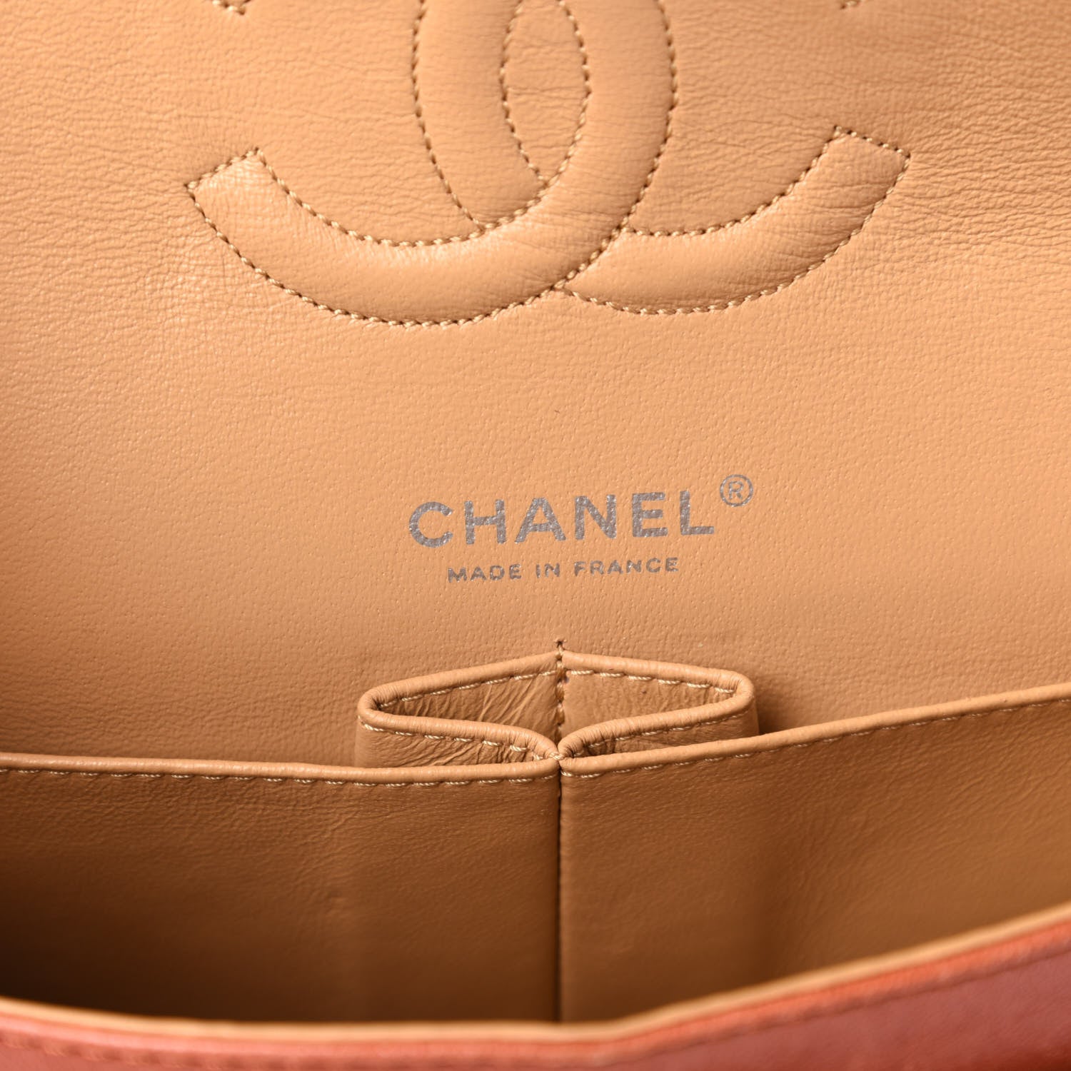 Chanel Glazed Lambskin Quilted Medium Double Flap Bijoux Chain Dark Orange 8 of 14