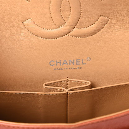 Chanel Glazed Lambskin Quilted Medium Double Flap Bijoux Chain Dark Orange 8 of 14