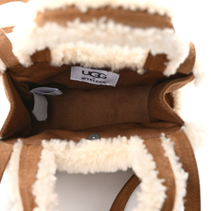 Telfar X UGG Suede Shearling Small Shopping Bag Chestnut 5 of 10